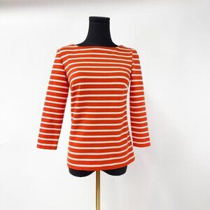 Michael Kors Orange striped shirt with back zip